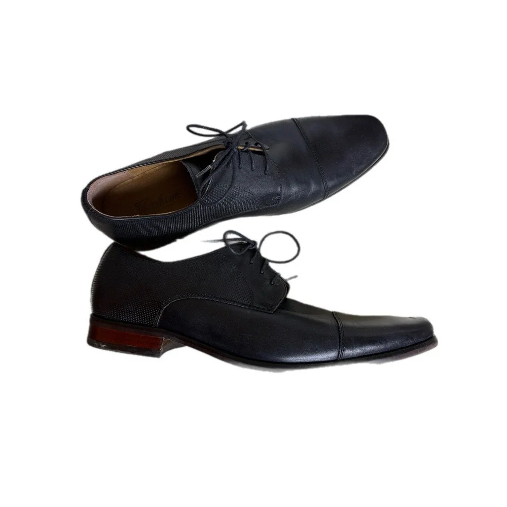 Florsheim Postino Cap Toe Oxford Mens‎ Size 10.5 Black Premium Leather Dressy